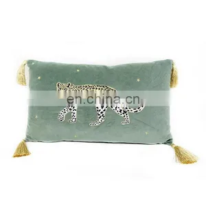 Decorative Velvet Throw Pillow Cushion Cover With Tassels for Couch thumbnail-2