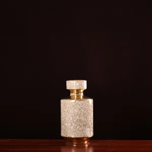 Agate Red Gild Gold Light Luxury Hand Made Ceramic Dry Flower Vase For Bedroom Decor thumbnail-3