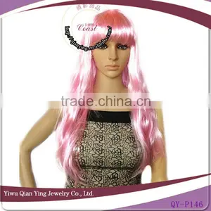 Cheap Long Pink Body Wave Party Wig thumbnail-1