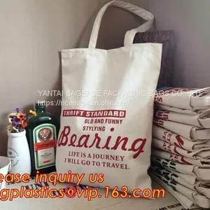 Custom Logo Printed Long Handle Eco Calico Cotton Tote Bag,Totebag Cheap Custom Large Handle Market Shopping Cotton Bags thumbnail-4