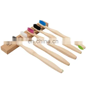 High Quality Adult Bamboo Toothbrush, Multicolor Square Handle Bamboo Toothbrush thumbnail-3
