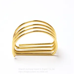 Wholesale Wedding Shiny Gold Spiral D Shaped Napkin Ring thumbnail-2