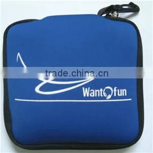 Portable Zippered Neoprene CD Bag With Lanyard thumbnail-1