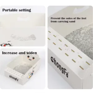 Foldable PP Corrugated Cat Litter Tray – Portable, Leakproof & Easy to Clean thumbnail-3