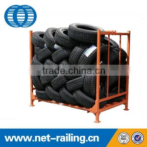 Commercial Stacking Metal Foldable Warehouse Tire Storage Rack thumbnail-1