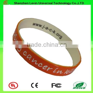Cheap Good Quality Double Printing Colorful Debossed Logo Silicone Bracelet Engraving thumbnail-4
