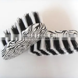 Zebra Pattern Horse Dandy Brush With White & Black Bristle thumbnail-2