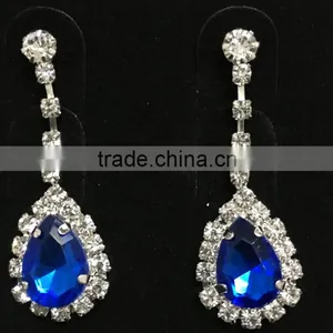 Custom Wedding Favor Crystal Sapphire Necklace Earring Set thumbnail-4