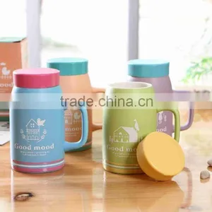 "Pinsun"ceramic Mug With Lid thumbnail-1
