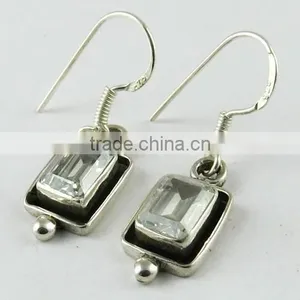 Honora Ming ! White CZ 925 Sterling Silver Earring, 925 Silver Jewelry, Indian Silver Jewelry thumbnail-3