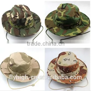 High Quality Logo Outdoor Cotton Camouflage Bucket Hat thumbnail-2