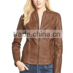 Straight Lines Women Fashion Leather Jacket thumbnail-1