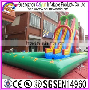 Double Arch Inflatable Water Slide With Big Pool thumbnail-1