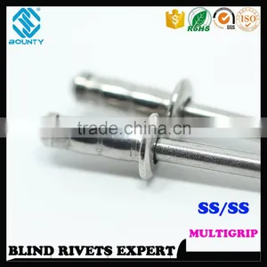 HIGH QUALITY FACTORY DOME HEAD STAINLESS STEEL BODY STAINLESS STEEL MANDREL MULTI GRIP POP BLIND RIVETS thumbnail-3