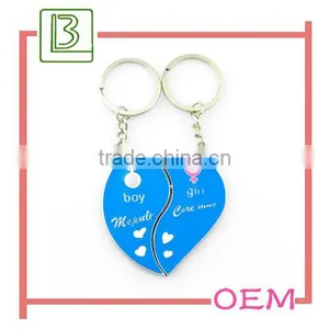 Personalised Engraved Lovers Couple Split Heart Keyring Romantic Valentines Gift thumbnail-1