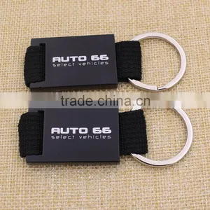 Easy Design Black Leather Keychain/zinc Allloy Keychain Leather With Woven Belt thumbnail-2
