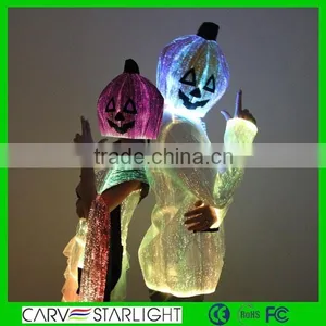 Light up Hallloween Pumpkin Hat Luminous Newborn Pumpkin Hat for Halloween Decoration thumbnail-2