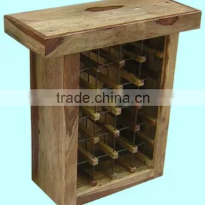 Wine Bottle Rack,bar Furniture,sheesham Wood Furniture thumbnail-1