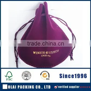 Custom Envelope Snap Silk-screen Velvet Pouch Flap Jewelry Gift Pouch Bags thumbnail-1