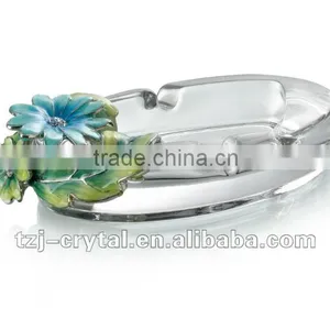 R-7042 March Paris Crystal Ash Tray Art-crystal & Enamel Glass thumbnail-1