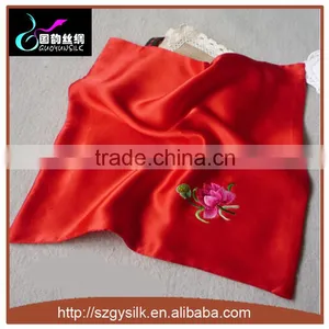 Double Layer Hand Embroidery Lady Silk Handkerchief thumbnail-1