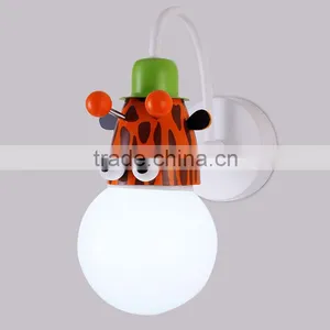 Hot Selling Acrylic Lampshade Wall Lamps Iron Frame Animals Design Children Wall Lights for Bedroom thumbnail-1