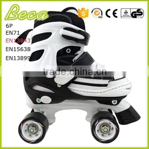 Wholesale Adjustable Black White Roller Quad Skate for Girls thumbnail-1