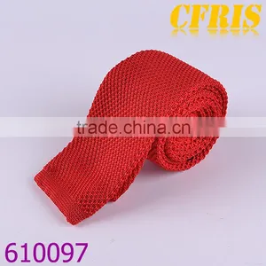 Fashion Plain Color Cotton Knitted Necktie thumbnail-1