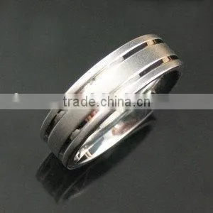S7 Fashion New Stainless Steel & Titanium Wedding Ring thumbnail-1