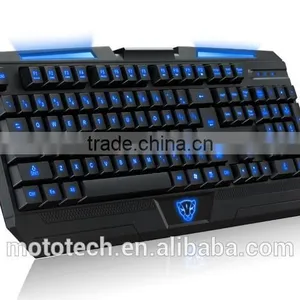 2015 3 Colors LED Light Backlit Professional Gaming Computer Keyboard thumbnail-1