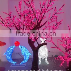 2.5m High Simulation Led Artificial Cherry Blossom Tree With Leaves For Decoration thumbnail-1
