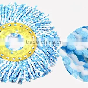High Quality Floor Cleaning Spin Washable Microfiber Round Mop Heads thumbnail-3