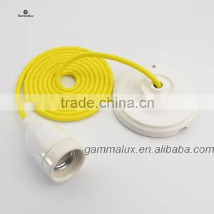 Ceramic Lamp Holder With Colour Cord and Ceiling Rose,Electric Lamp Holder thumbnail-2