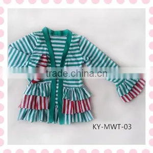 2015 Latest Long Sleeves Jacket Stripe Ruffle Jackets Baby Clothes Quality Choice thumbnail-4