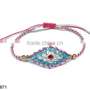 2015 NEW Crystal Greek Eye Bracelet Macrame Bracelet Braided Eye Bracelet thumbnail-1