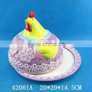 Lovely Cock Ceramic Kitchen Bread Plate thumbnail-1