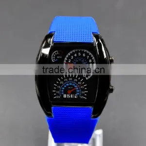 Men's Aviation Sector Electronic Dashboard Silicone Watch thumbnail-1