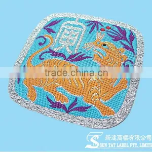 Colorful Garment Damask Lurex Knit Fabric Woven Patch thumbnail-1