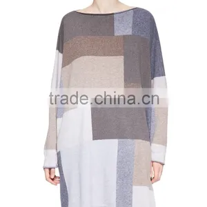 Warm and Soft Block Women Long Pullover thumbnail-4