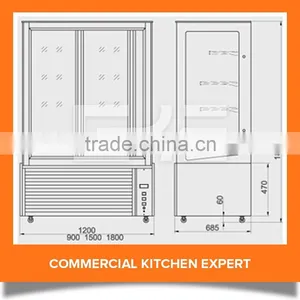 Competitive Prices Commercial Free Standing Glass Modern Bakery Cake Showcase Cake Freezer Cake Display Cabinet thumbnail-2