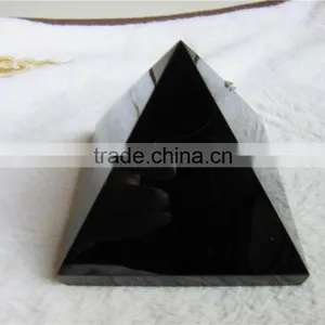 2015 Home Decoration ,healing,natural Rock Black Obsidian Gemstone Cut Crystal Pyramid thumbnail-1