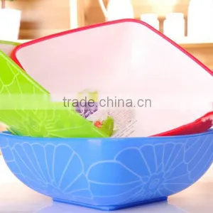2016 Square Double Color Wholesale Plastic Containers Salad Bowl thumbnail-2