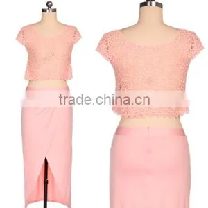 New Stylish Lady Women's Sleeveless O-neck Party Cocktail Skirt And Top Set Dress thumbnail-4