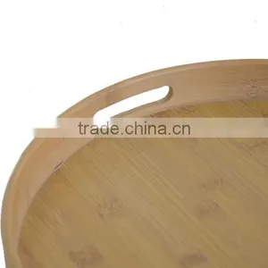 DT027/Round Bamboo Serving Tray/Bamboo Tray For Tableware Kitchenware thumbnail-4