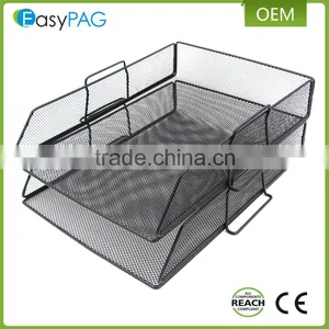 Metal Mesh Desk Office Desk Organzier Magazine Rack / Holder Document Tray With Becket thumbnail-6