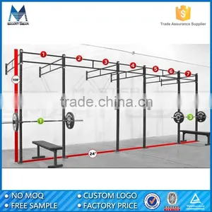MSG 14' Powder Coated Steel Commercial Gym 4'+6'+4' Free Standing Crossfit Racks Mount Rig thumbnail-5
