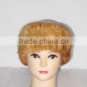 New Popular Style Knitted Real Mink Fur Headband thumbnail-1