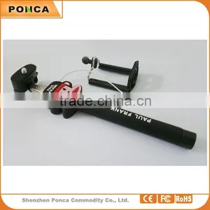 2015 Most Popular Fashionable Portable Aluminum Alloy Cartoon Selfie Stick With Cable thumbnail-1