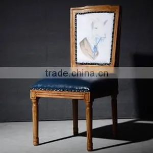 High Quality Square Backrest Antique Style Dining Chair thumbnail-2