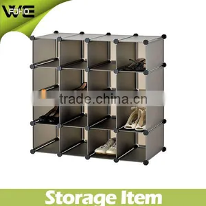 Shoe Cabinet Hot Sale Storage Shelf ,Interlocking 16 Pairs Cube Shoe Cabinet Room Storage in Many Colors thumbnail-1